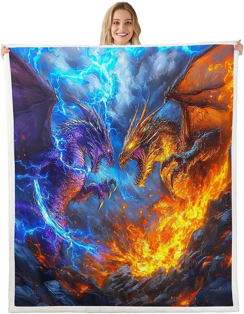 Colorful Dinosaur Blanket Soft Fleece Throw Kids Room Decor Baby Gift Cartoon Animal Design Home Decoration