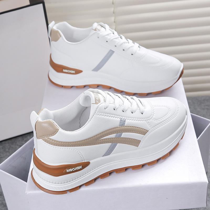 Korean version breathable leather surface German training shoes women's 2025 autumn new thick-soled lightweight sports and leisure board shoes