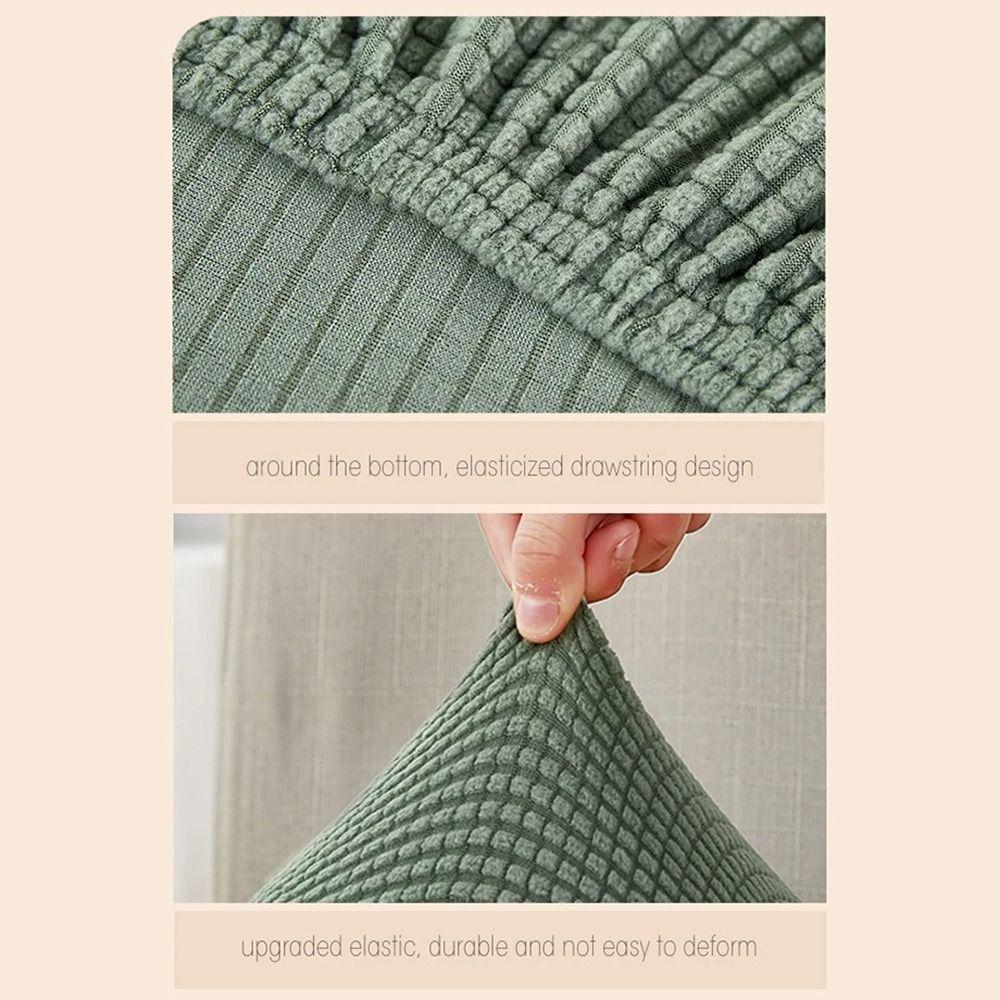 Elastic Stretch Seat Covers for Dining Chairs Waterproof Solid Color Chair Seat Slipcovers Removable Jacquard Cushion Slipcovers