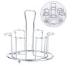Draining Cup Storage Rack Stainless Steel Water Cup Holder Compact Design For Kitchen Silver 6.7X6.7X5.9In 1Pcs