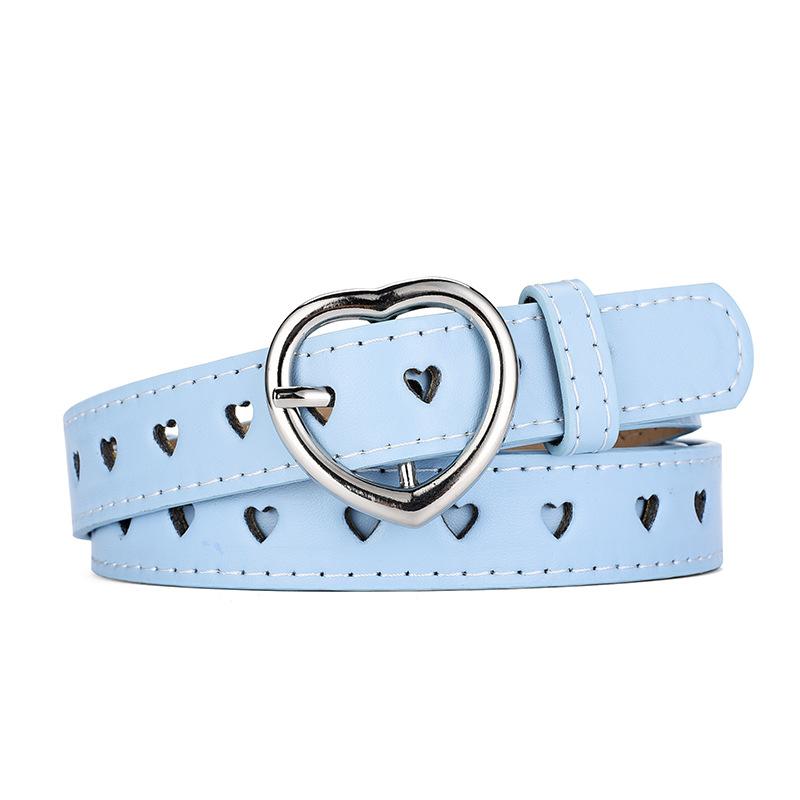 Single Product Love Buckle Belt Women'S Heart Shape Full Hole Hollow Decorative Women'S Belt