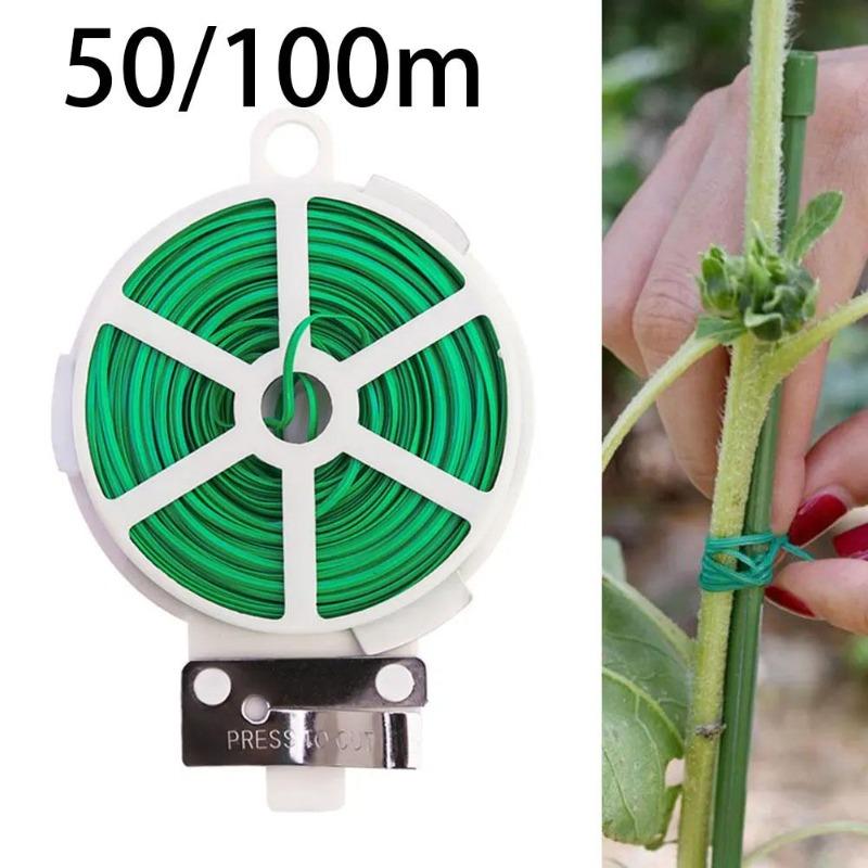 20/30/50/100M Roll Wire Ties Gardening Climbing Vines Fixed Ropes Flower Plant Support Strap Green Garden Cable Brackets Ties