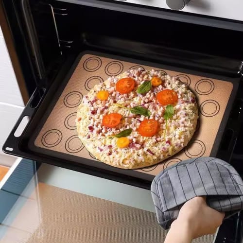 CandyKiki Waschbare und wiederverwendbare Macaron-Backmatte, Dickes Silpat, Hitzebeständig, Ofen-/Mikrowellengeeignet, Silikonmatte, Backblech, Dumarl Backmatte, Cooki