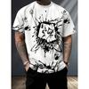 Fun Poker 3D Printed T-shirt for Men's Street Hip-hop Harajuku Oversized T-shirt Casual O-neck Short Sleeved Top Fashionable Clothing