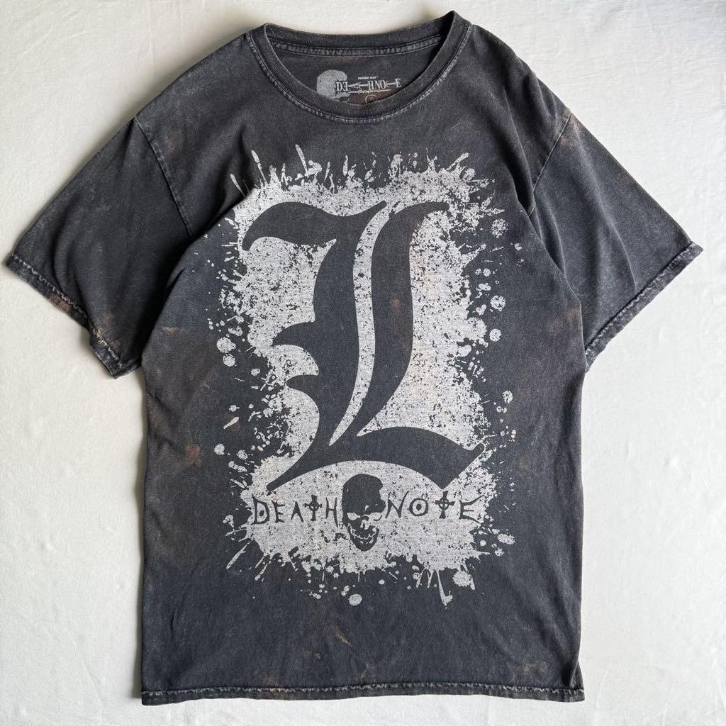 [USED] 00s DEATH NOTE Bleached S/S T-shirt Fade