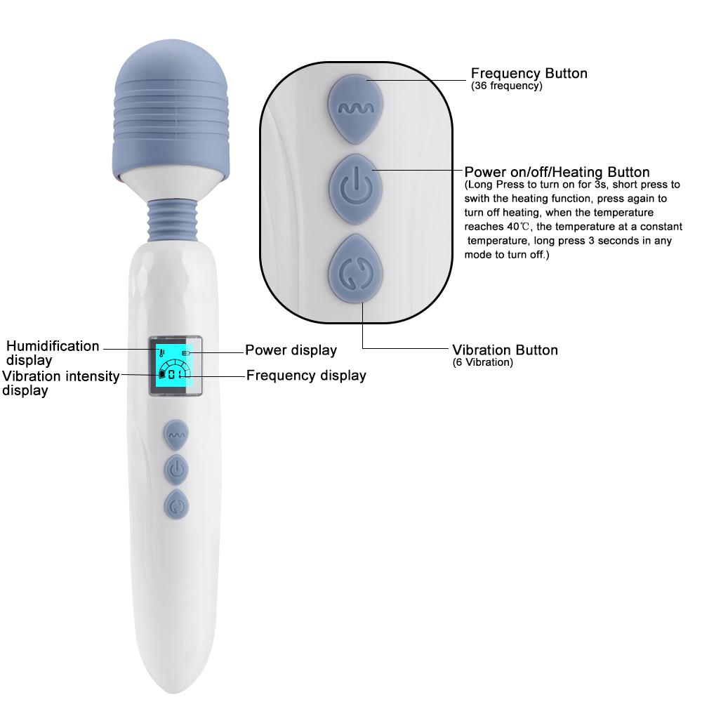 Kitoris Stimulieren 36 Geschwindigkeiten LCD AV Stick Vibrator Beheizter G-Punkt Vibrator Weiblicher Masturbationsmassagegerät Sexspielzeug für Frau USB-Aufladung Zauberstab