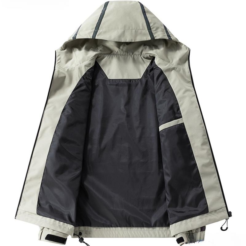 Spring And Autumn Outdoor Hooded Windbreaker Climbing Jacket  Coat Waterproof Windproo Couples Sportswear