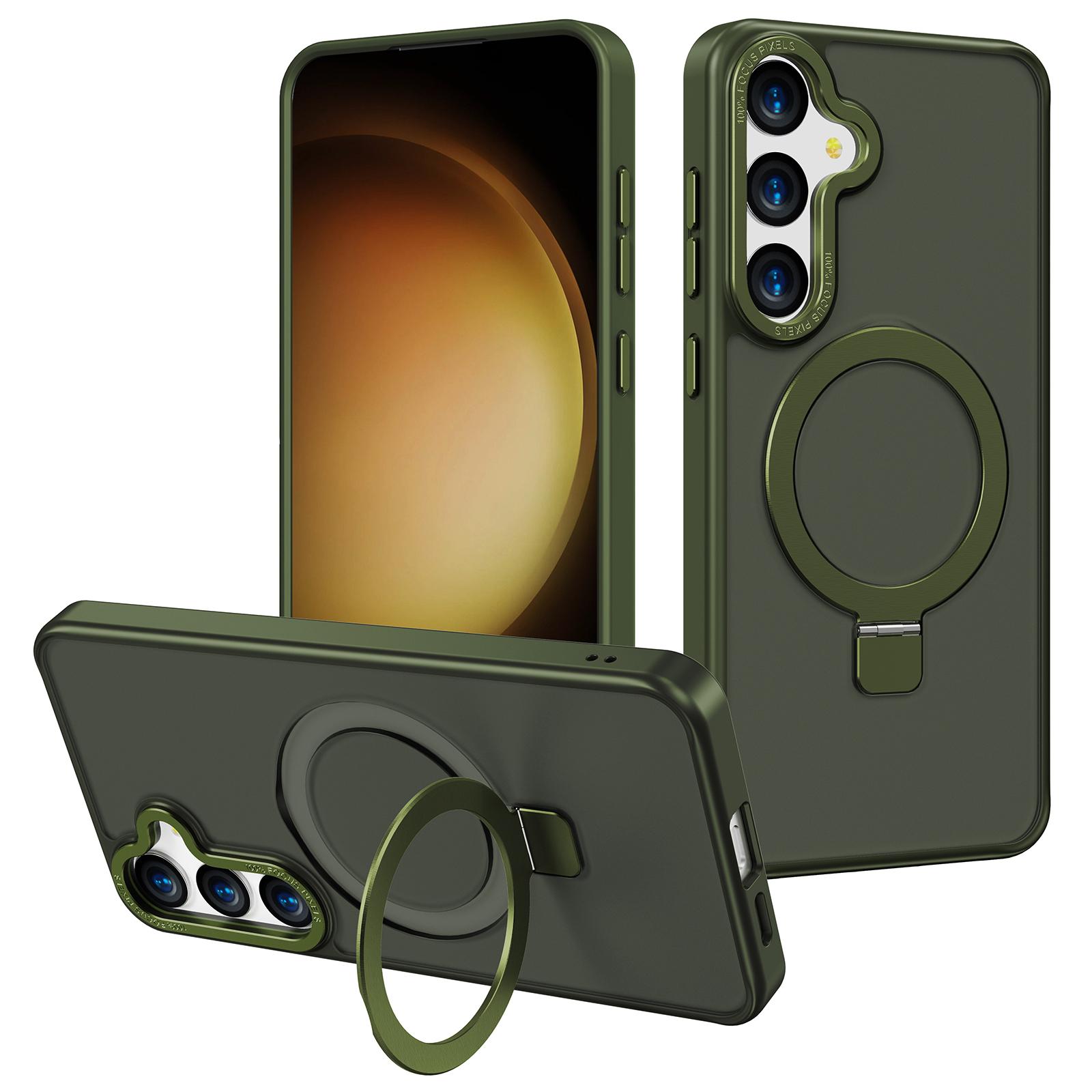 

For Samsung Galaxy S25 Case Magnetic Kickstand TPU + PC Phone Cover Skin-Friendly Touch D