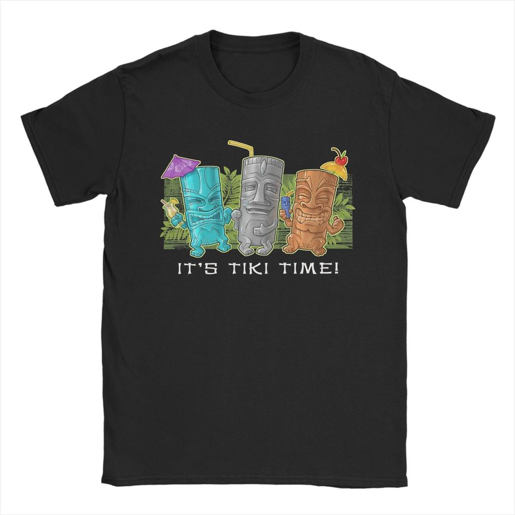Unisex TShirt Tiki Time Mugs Vintage 100 Cotton Tee Shirt Short Sleeve T Shirts O Neck Tops Gift Idea
