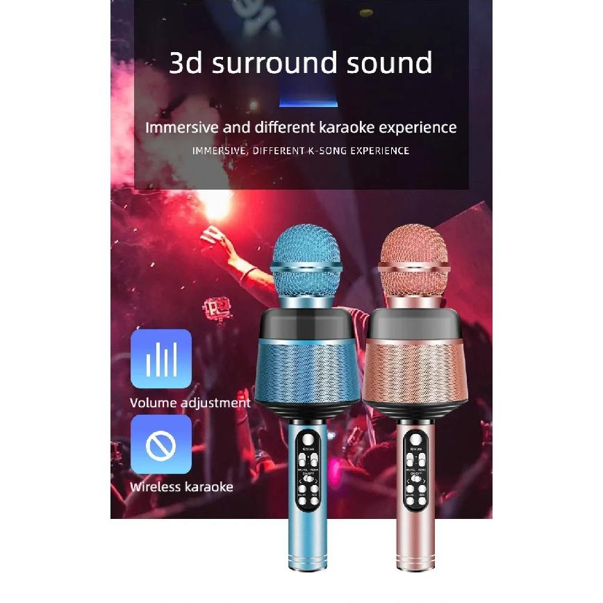 Wireless Bluetooth Karaoke Microphone, 5-in-1 Portable Handheld Mic Speaker with Dynamic Lights, Karaoke Microphone for Adults