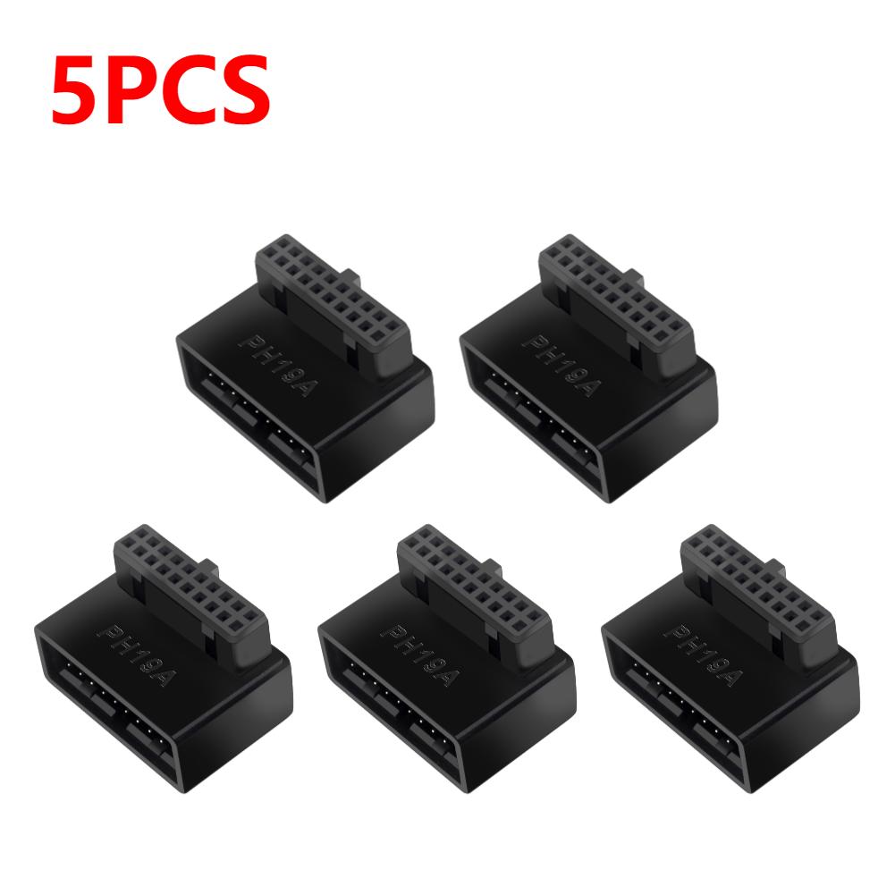 1-5PCS Desktop Computer Motherboard USB 3.0 Connection Adapter 19p 20p Vertical Plug Needle 90° Turn Installed Steering Elbow