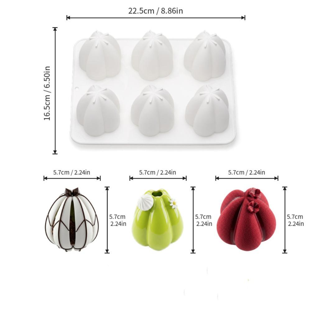 Heat-Resistant Silicone Cake Mold 6-Hole Petal Cake Mold Creative Mousse Cake Mold Dessert Making белый