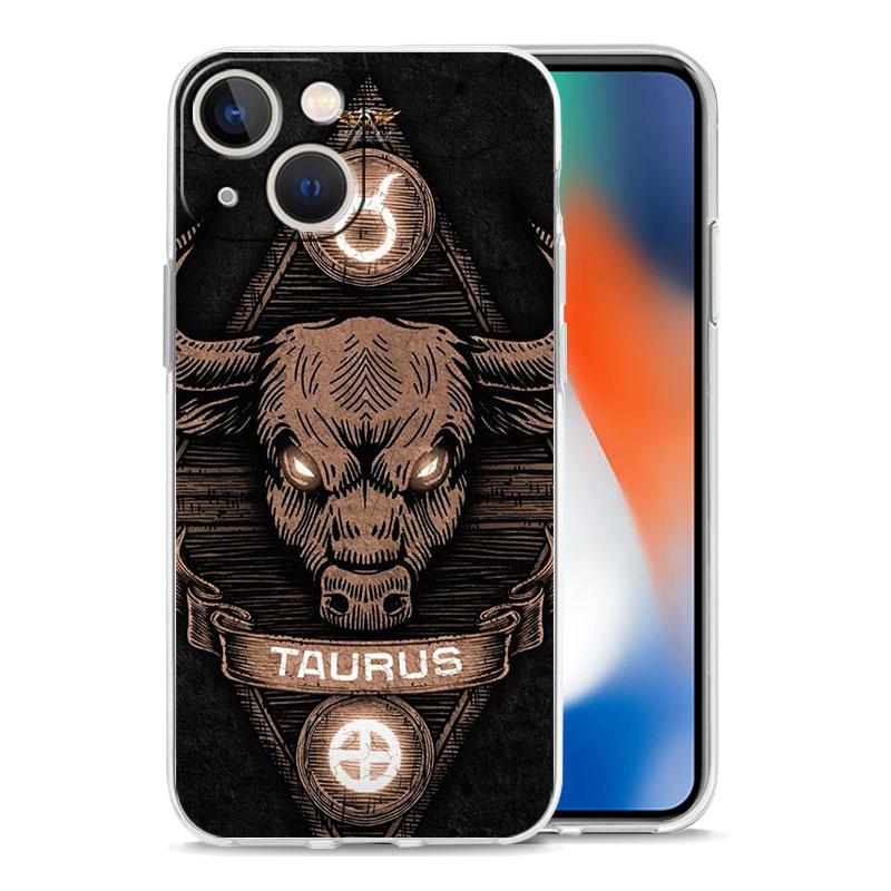Aries Leo Libra Pisces Virgo Phone Case For iPhone 11 Cases iPhone 15 12 13 14 16 Pro Max X XR XS 14 15 Plus 16Pro Clear Cover