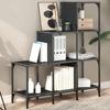 VidaXL Bookcase, Book Cabinet with Shelves and Adjustable Feet, Storage Furniture, Industrial, Black Wood 845436