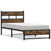 Metal Bed Frame without Mattress Smoked Oak Finish 90 x 200 cm
