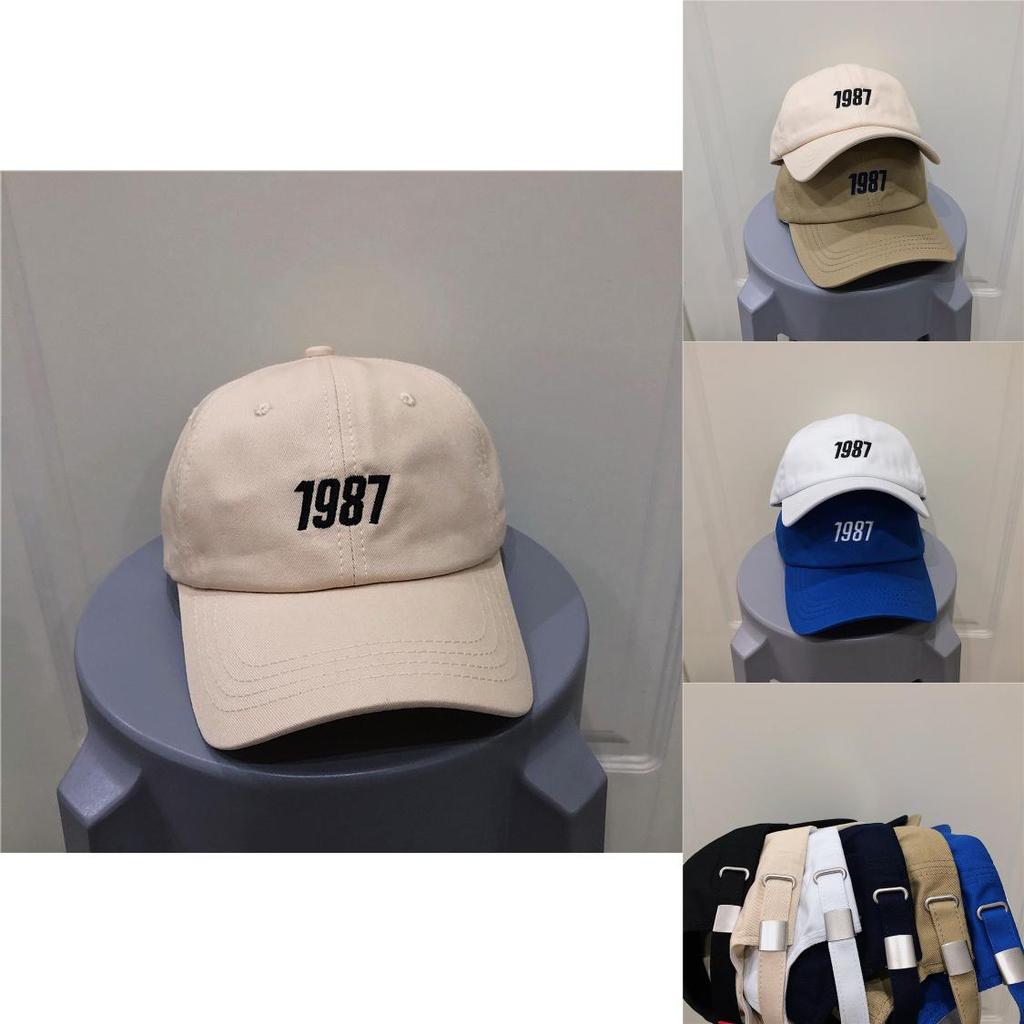 Trendy Summer Unisex Baseball Cap With 1987 Embroidery Adjustable Breathable Sun Protection