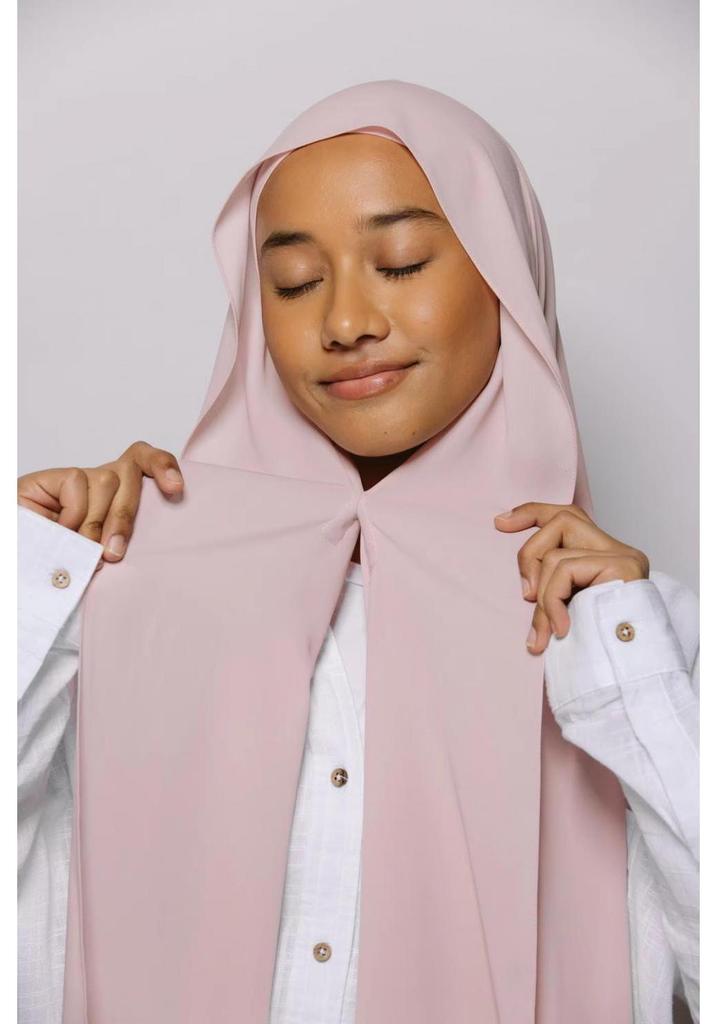 New Chiffon Lazy-Person Scarf with Magnetic Buckle - Anti-fall, Solid Color, Versatile, In Stock