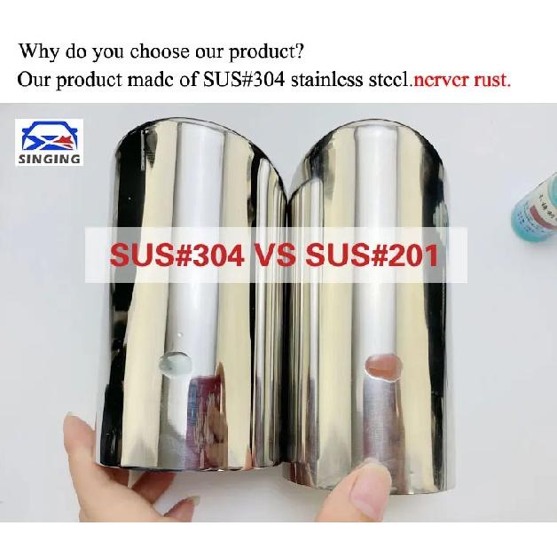 accessoir de exhaust muffler end pipe protector tail decorative tip sus#304 stainless steel auto parts For Mercedes Benz C180K