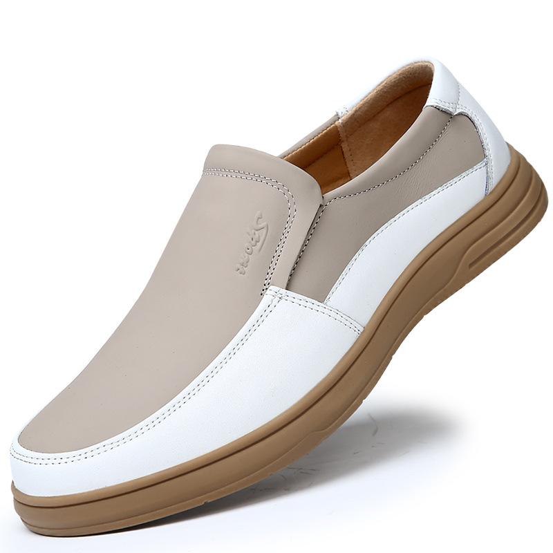 

Первый слой коровьей кожи, подошва из говяжьих сухожилий, модная повседневная кожаная обувь, всесезонная обувь, мягкая нескользящая кожаная крышка для стопы 44