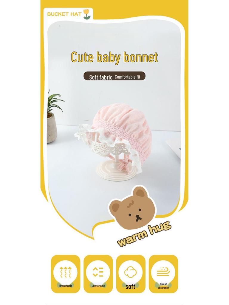 New Autumn & Winter Baby Lace-Trimmed Knitted Warm Fisherman Hat