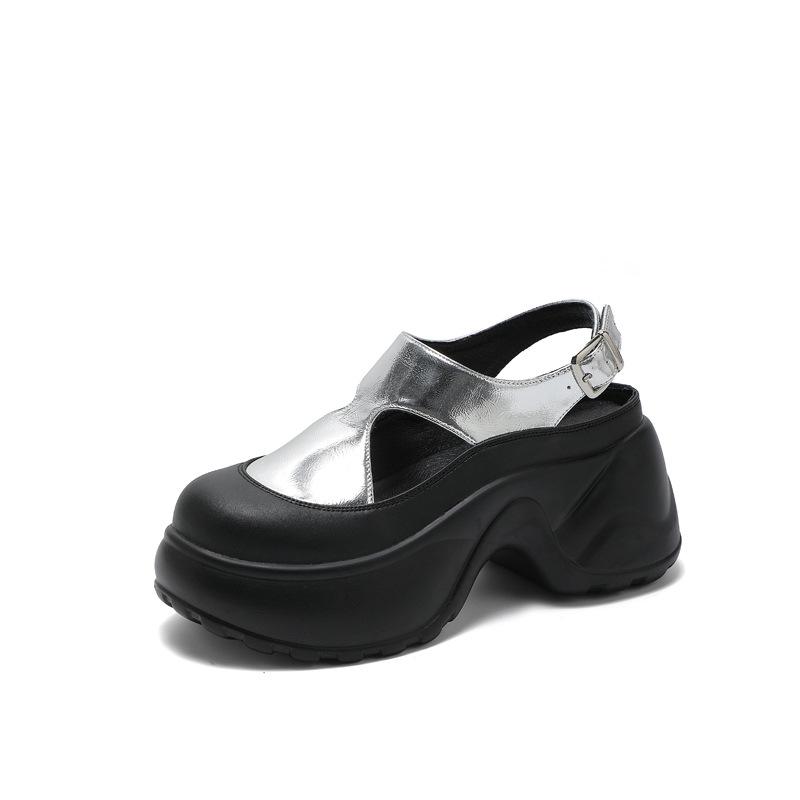 2025 New Summer Casual Fashion Muffin Women's Shoes Platform Heightening Sandals Women's Lazy Bag Head Wear-resistant Super Soft