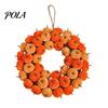 Accenti per la Casa Autunnale da Interno Ghirlanda di Zucca in Velluto Appendiporta, Ghirlanda del Ringraziamento, Ghirlanda Artificiale Rustica di Vite Decorazione Raccolta Autunnale per Ingresso Finestra,