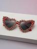 Rhinestone Heart Sunglasses for Women Trendy Fashion Cat Eye Frame for Party&Outdoor Wear UV Protection Sun Glasses KJ027