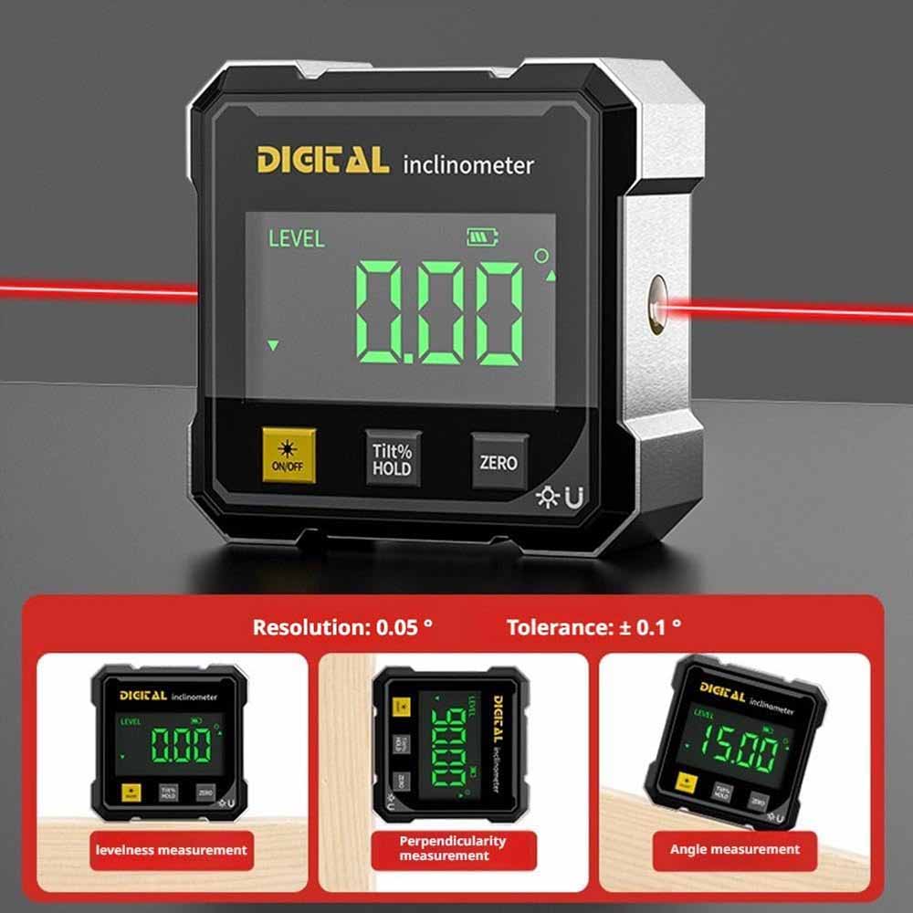 Digital Electronic Level Digital 360° Angle Fnder 4-sided Magnetic Inclinometer Protractor Precision Level Box Woodworking Tools
