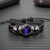 Twelve Constellations Leather Bracelet - Retro Korean Braided Design for Couples and Students