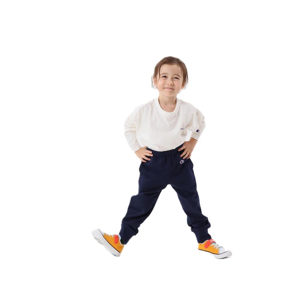 Champion Cotton French Terry Sweatpants with a Single Logo Navy Size 150 Kids' 100% Embroidery, (CK-Y201),