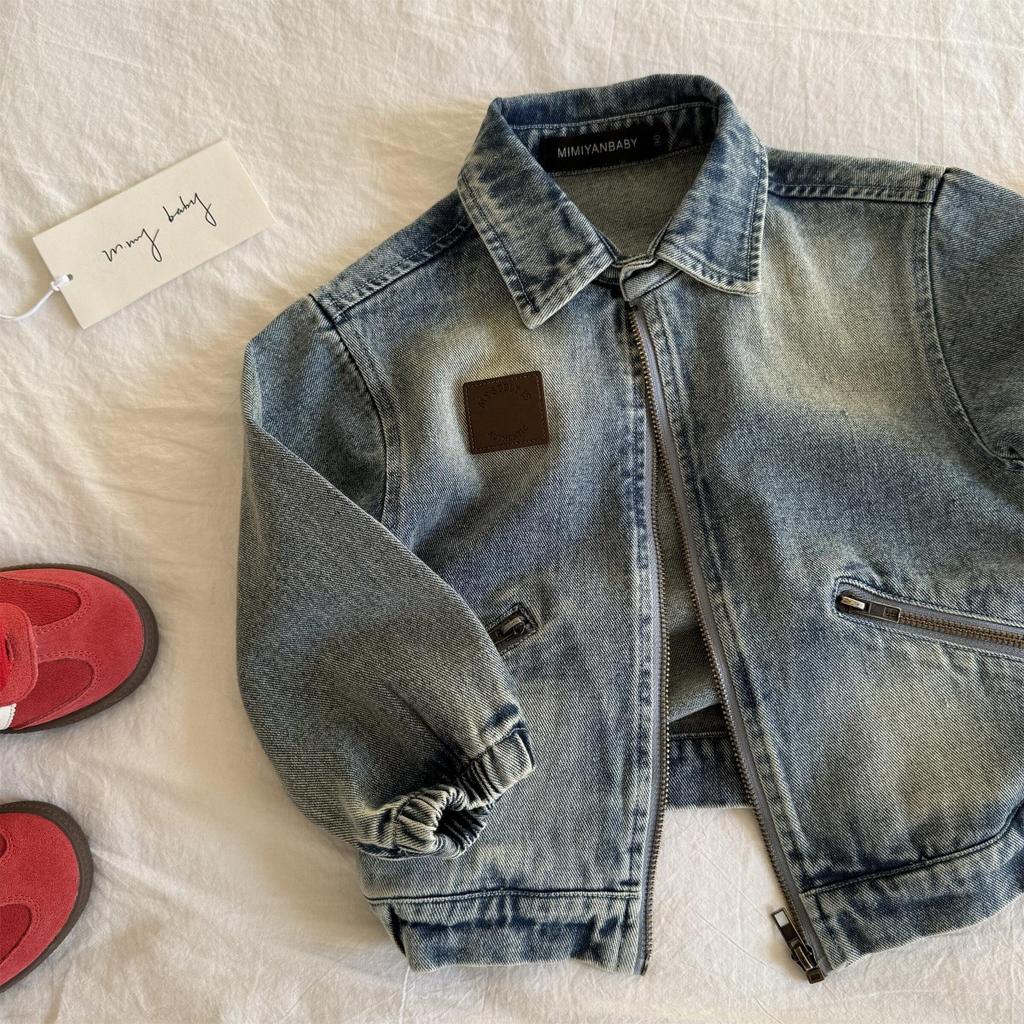 Kids Denim Jacket for Boys and Girls Spring Autumn Stylish Lapel Outerwear