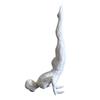 Yousheng Stable Base Ornament, 3D Printed Yoga Figure with White Matte Texture, Geometric Cross-Section Design Sculpture for Desk Tea