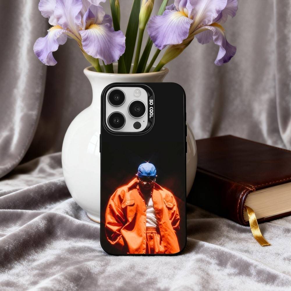 K-Kendrick-K Rapper L-Lamar-R Handyhülle Für iPhone17,16,15,14,13,12,11 Plus,Pro Max Schwarze Candy silberne Handyhülle