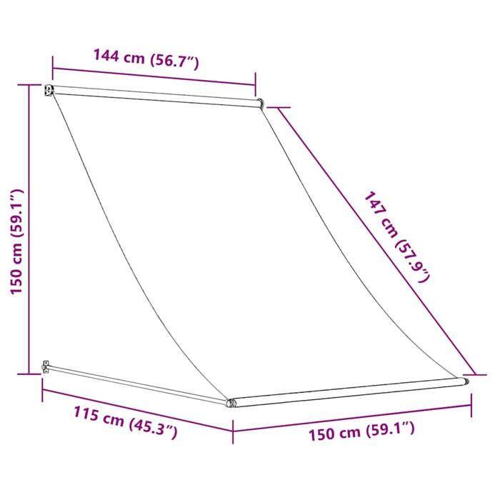 VidaXL Auvent Rétractable Store de Terrasse Auvent de Balcon Jardin Extérieur Résistant aux UV Ombrage des Fenêtres 150x150 145894