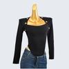 Autumn and Winter Thick Round Neck Short Long-Sleeved Knitting Sweater Sunken Stripe Stretch Pullover Pure Color Bottoming Shirt Women's Clothing