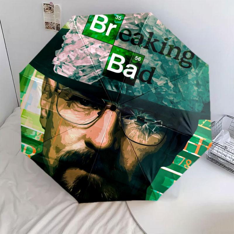 breakingbad Pattern Pattern New Style Umbrella, 1 Piece Automatic Folding Umbrella, Portable Foldable Travel Umbrella, Outdoor Umbrella,Birthday Gift