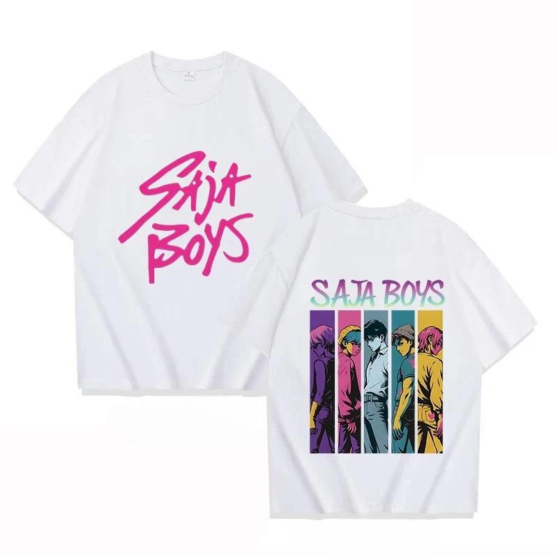 Summer Saja Boys Printed Cotton Round Neck Boys' and Girls Tshirt KPOP Devil Hunter Men's Comfortable Casual Short Sleeve