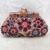WHTUOHENG Diamond 3D Daisy Floral Women Purple/Blue Clutches Luxury Lady Crystal Handbags Fashion Designer Female  Minaudiere