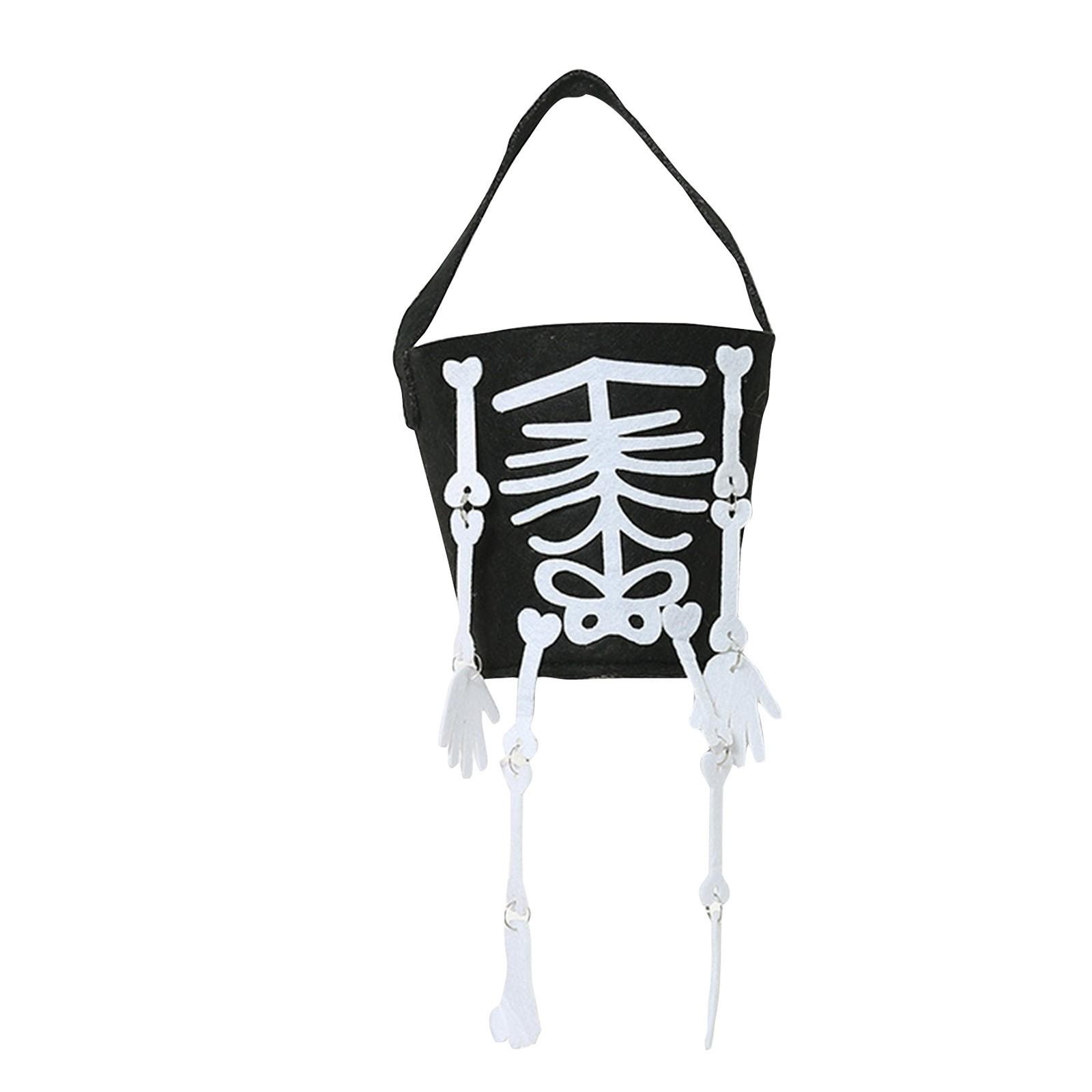 

Персонализированное портативное ведерко для конфет на Хэллоуин, детские игрушки, реквизит для фестивальных мероприятий One Size белый