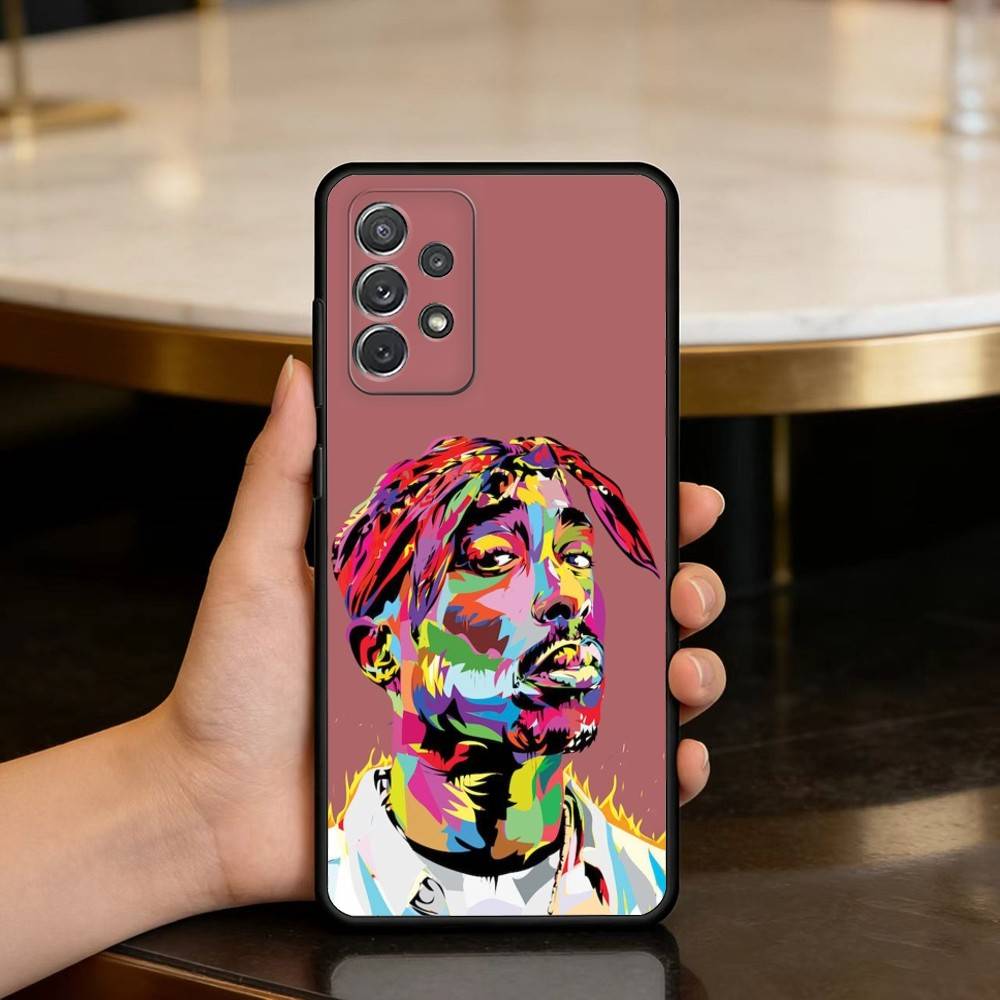 Rapper 2Pac Sänger Handyhülle Für Samsung Galaxy A73,A72,A71,A70,A53,A52,A51,Weiche Silikon Schwarze Hülle
