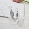 Fashion Silver Plated Angel Wings Earring White Feather Drop Earrings for Women