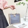Net Red Floral Canvas Bag Tote Bag Female Style To Work with Rice Simple Out with Bento