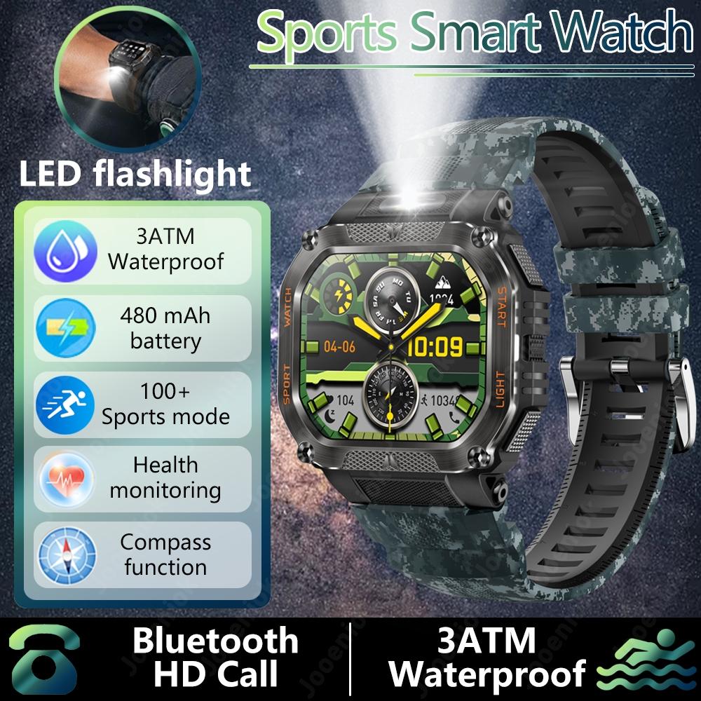New 100+Sport Mode SmartWatch Men Health Monitoring High Brightness Flashlight 30 Meter Depth Waterproof Smart Watch Men