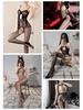 Air Hostess Lingerie Set: Sexy Maid Uniform with Stockings & Fishnet Bodysuit
