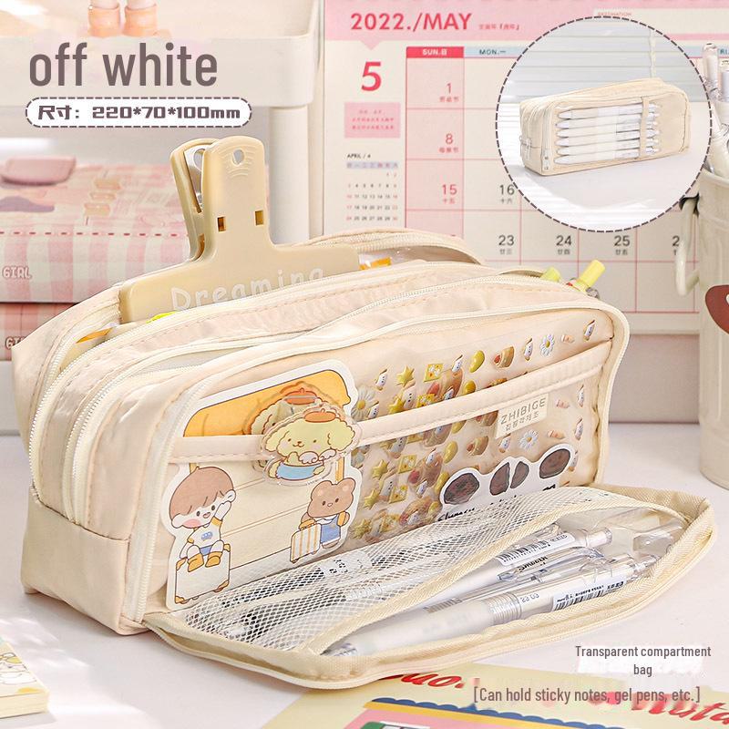 

5-шаровий прозорий пенал великої ємності для молодших школярів, хлопчиків і дівчаток