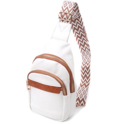Women's Single Shoulder Bag Made of Smooth Eco-leather VINTAGE Bag 22768 White