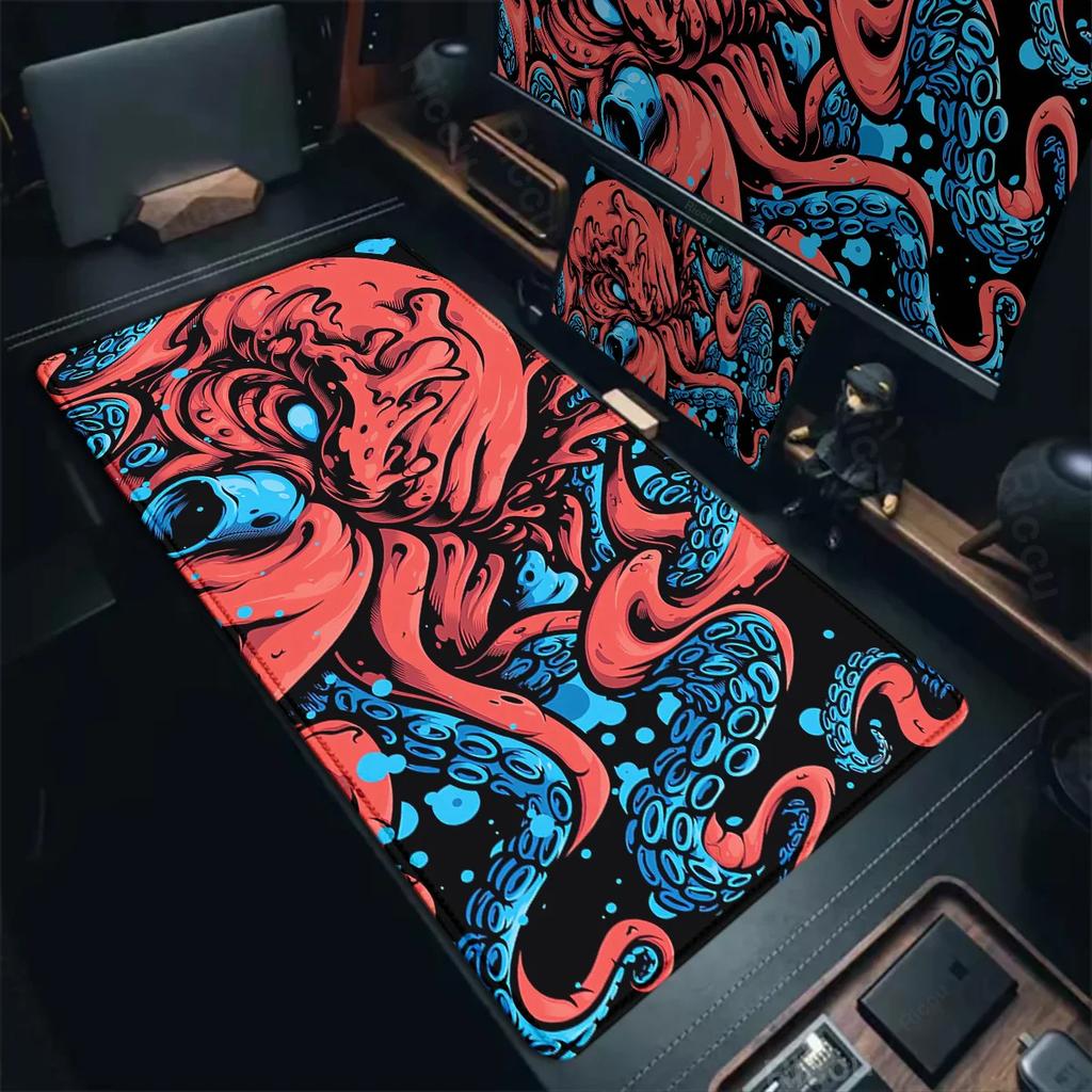Oktopus Monster Mauspads Große Größe Gamer Tastatur Schreibtischunterlagen Computertisch Gaming Matte XXL Erweitertes Mauspads Büro Zubehör