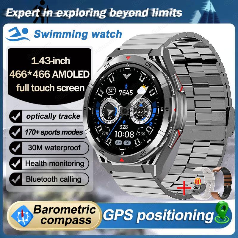 2025 New GPS Smart Watch Men Bluetooth Call 100+Sport GPS Track Watches Voice Assistant Waterproof Smartwatch For Android IOS