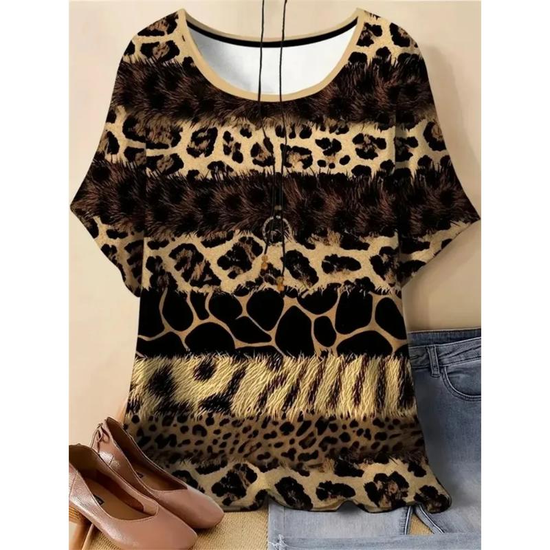 Fashion Women's Simple Short Sleeve Crew Neck T-Shirt 3D Simple Color Printing