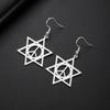 LIKGREAT Star of David Earrings Peace Symbol Drop Earring Vintage Stainless Steel Jewelry Je Amulet Gift